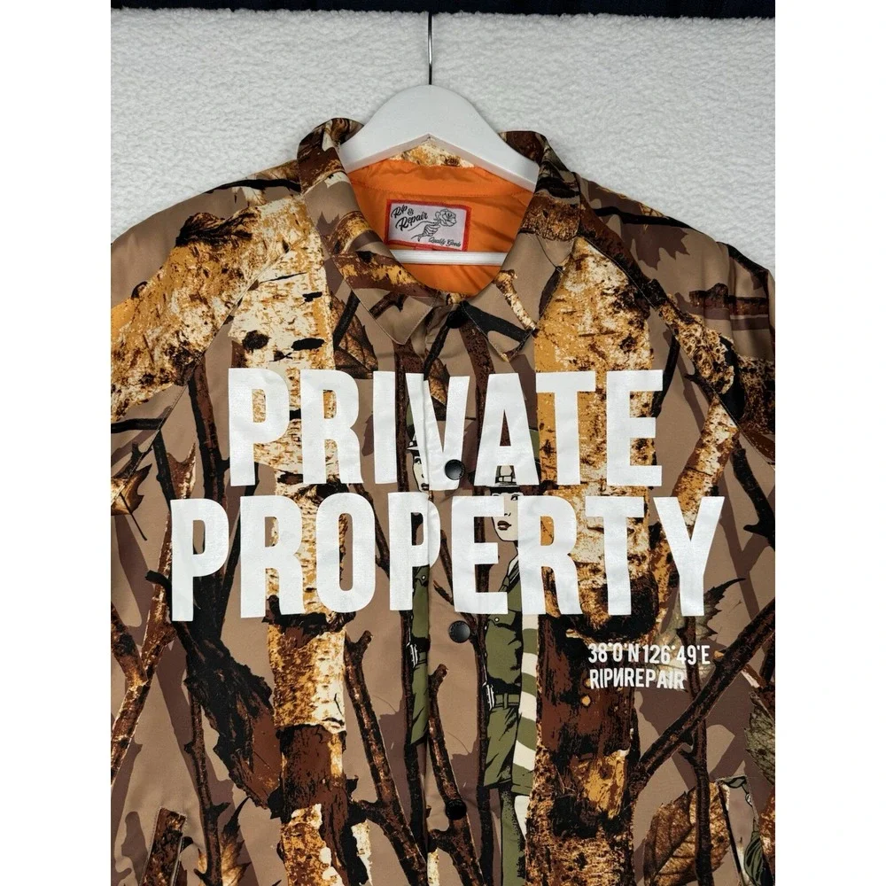 Rip & Repair - Private Property Tree Camo Coach Jacket - Men's Medium